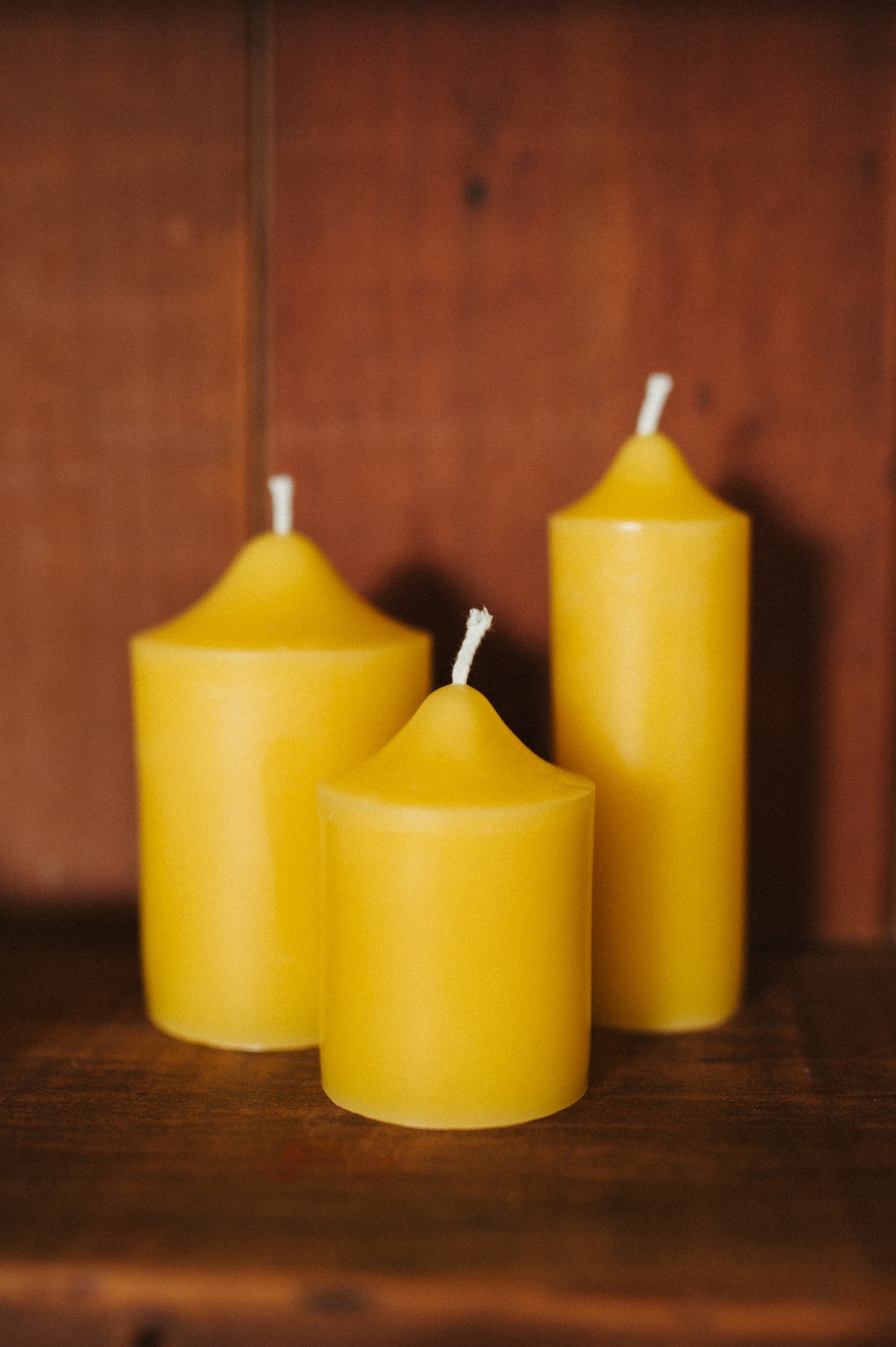 Pillar candle trio