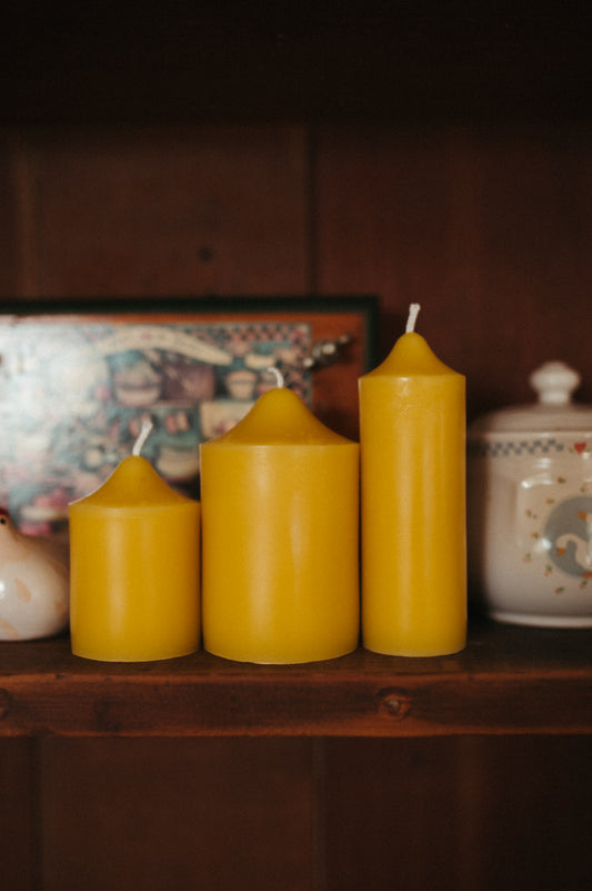 Pillar candle trio