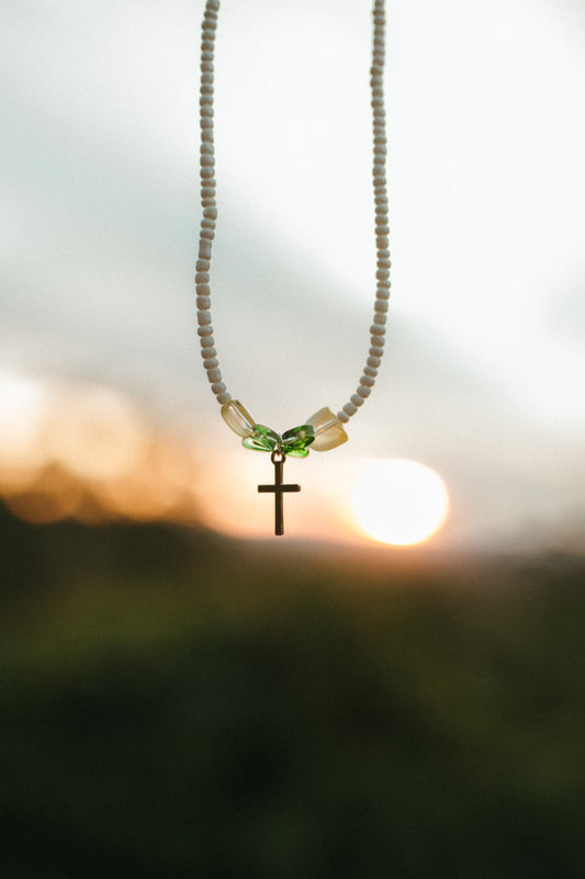 Tulip cross necklace